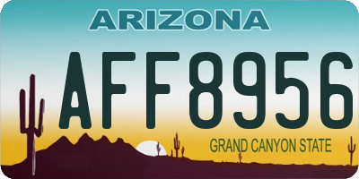 AZ license plate AFF8956