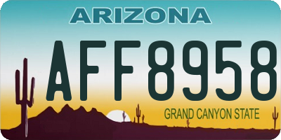 AZ license plate AFF8958