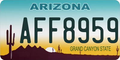 AZ license plate AFF8959
