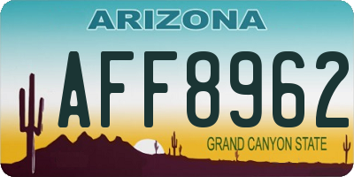 AZ license plate AFF8962