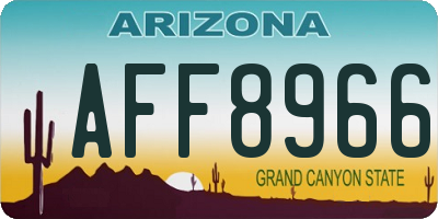 AZ license plate AFF8966