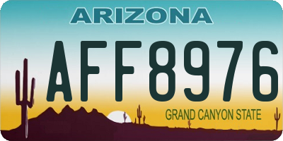 AZ license plate AFF8976