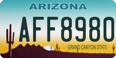 AZ license plate AFF8980