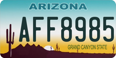 AZ license plate AFF8985