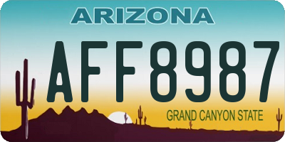 AZ license plate AFF8987