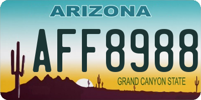AZ license plate AFF8988