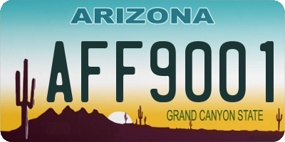AZ license plate AFF9001