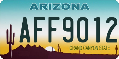 AZ license plate AFF9012
