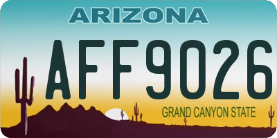 AZ license plate AFF9026