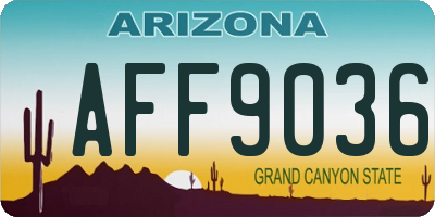 AZ license plate AFF9036