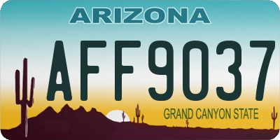 AZ license plate AFF9037