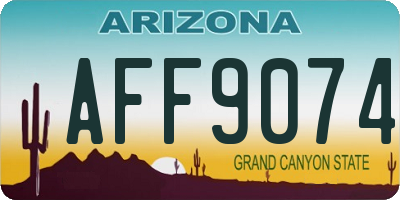 AZ license plate AFF9074