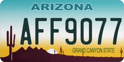 AZ license plate AFF9077
