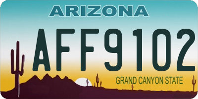 AZ license plate AFF9102