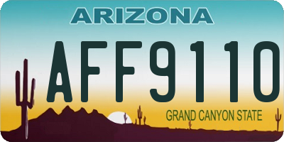 AZ license plate AFF9110