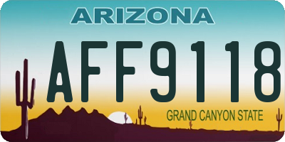 AZ license plate AFF9118