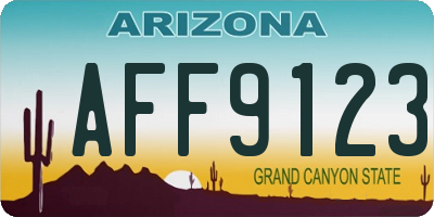 AZ license plate AFF9123