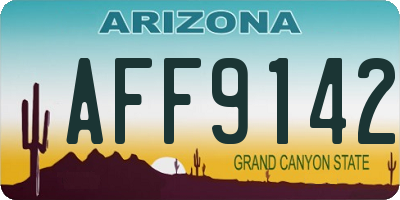 AZ license plate AFF9142