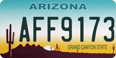 AZ license plate AFF9173