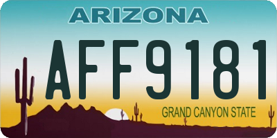 AZ license plate AFF9181