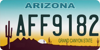 AZ license plate AFF9182