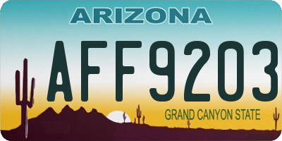 AZ license plate AFF9203