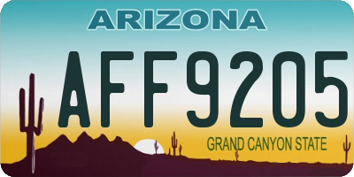 AZ license plate AFF9205