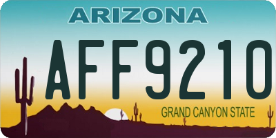 AZ license plate AFF9210