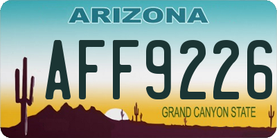 AZ license plate AFF9226