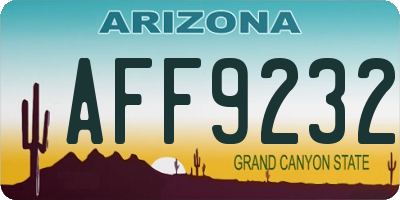 AZ license plate AFF9232