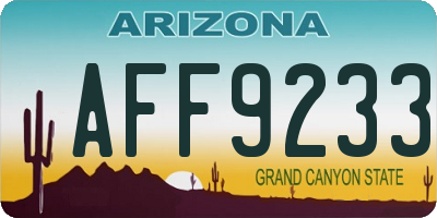 AZ license plate AFF9233