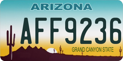 AZ license plate AFF9236