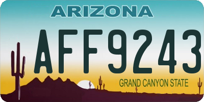 AZ license plate AFF9243