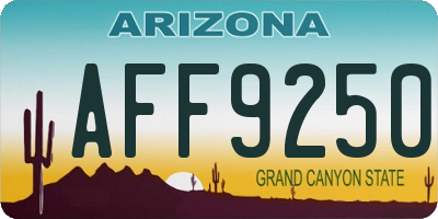 AZ license plate AFF9250