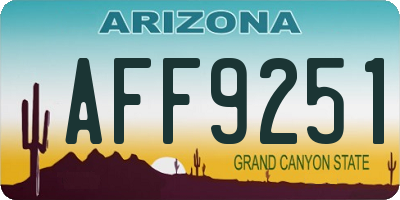 AZ license plate AFF9251