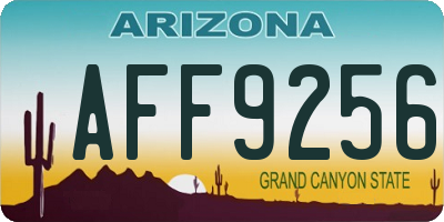 AZ license plate AFF9256