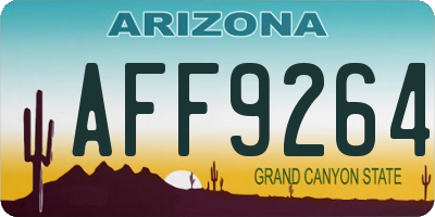 AZ license plate AFF9264