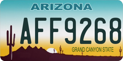 AZ license plate AFF9268