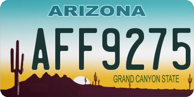 AZ license plate AFF9275