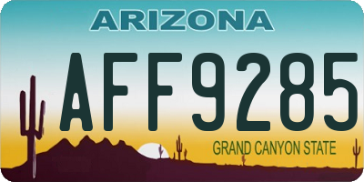 AZ license plate AFF9285