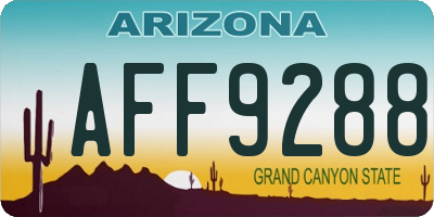 AZ license plate AFF9288