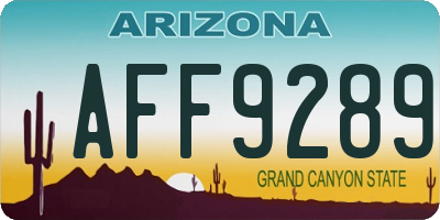 AZ license plate AFF9289