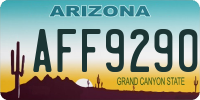 AZ license plate AFF9290