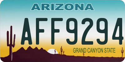 AZ license plate AFF9294
