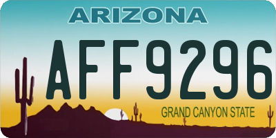 AZ license plate AFF9296