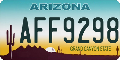 AZ license plate AFF9298