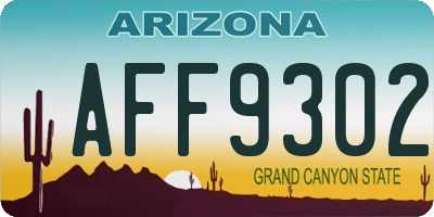 AZ license plate AFF9302