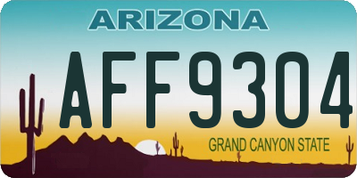 AZ license plate AFF9304