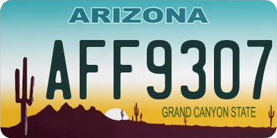 AZ license plate AFF9307