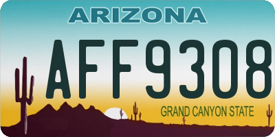 AZ license plate AFF9308